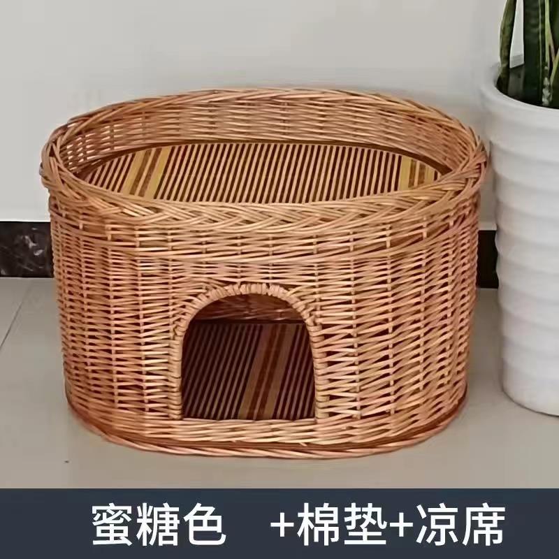 高档藤编猫窝猫屋猫房环子季别墅四通用猫笼子两层树洞保透气猫猫