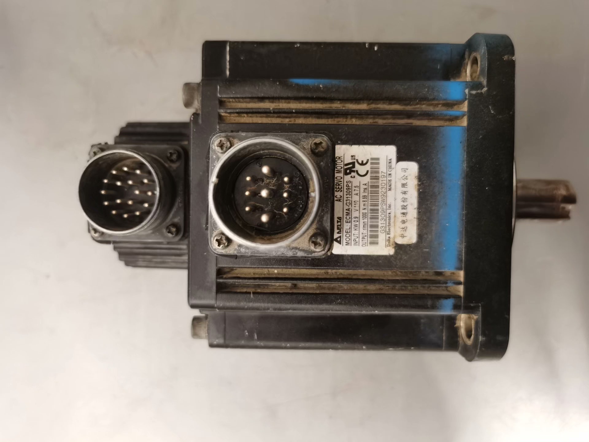 台达伺服电机ECMA-G31309PS，0.9KW，拆机二手