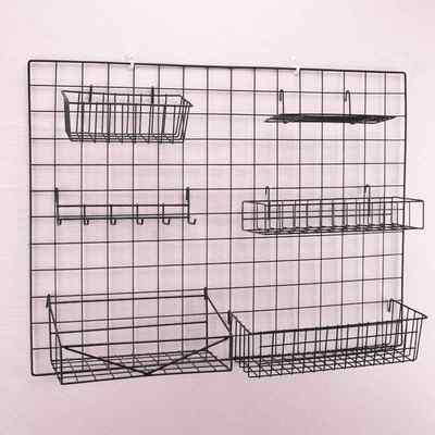 铁丝网挂篮托盘置物架收纳筐宿舍超市货架洞洞板挂网篮子鞋架网兜