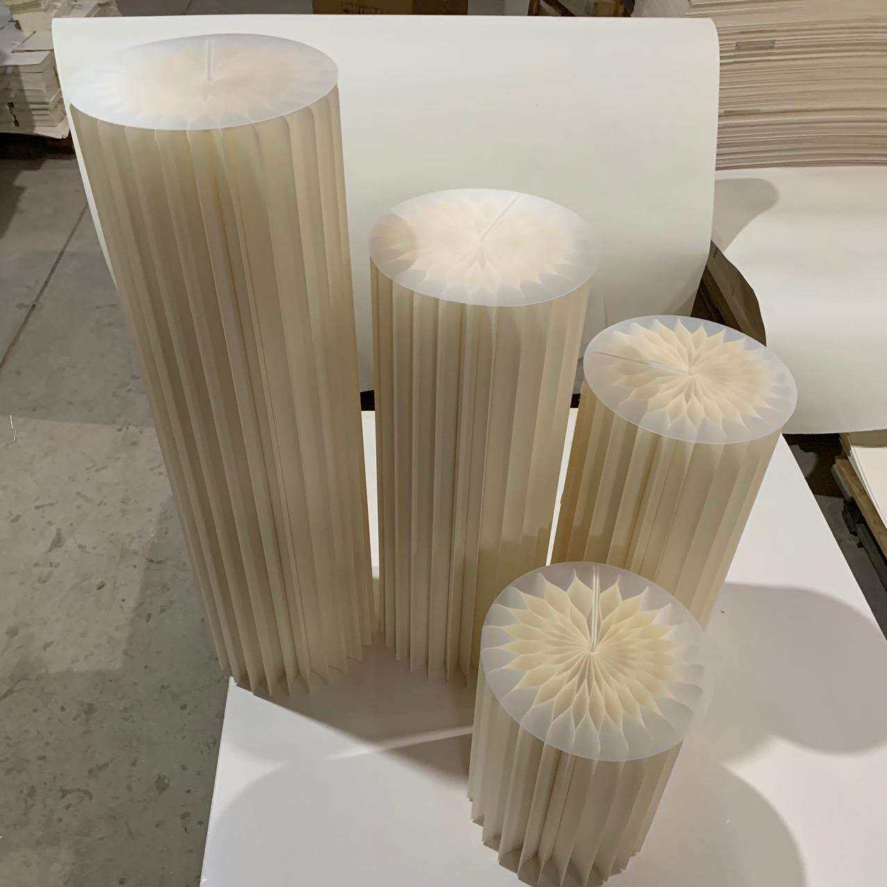蜂窝折叠甜品台折叠展示台加密款展架甜品桌风琴纸凳子花柱罗马柱
