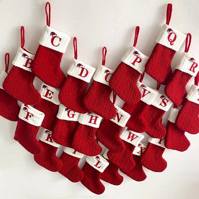 christmas decoration tree socks alphabet goodie bag 圣诞袜