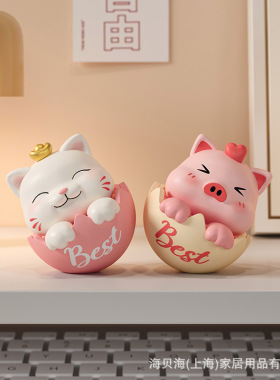 不倒翁装饰品卡通萌宠装饰摆件