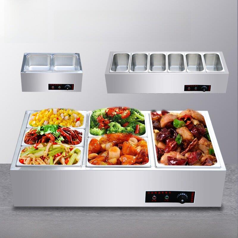 快餐保温台商用小型不锈钢台式加热汤池饭店热菜保温车食堂售饭台