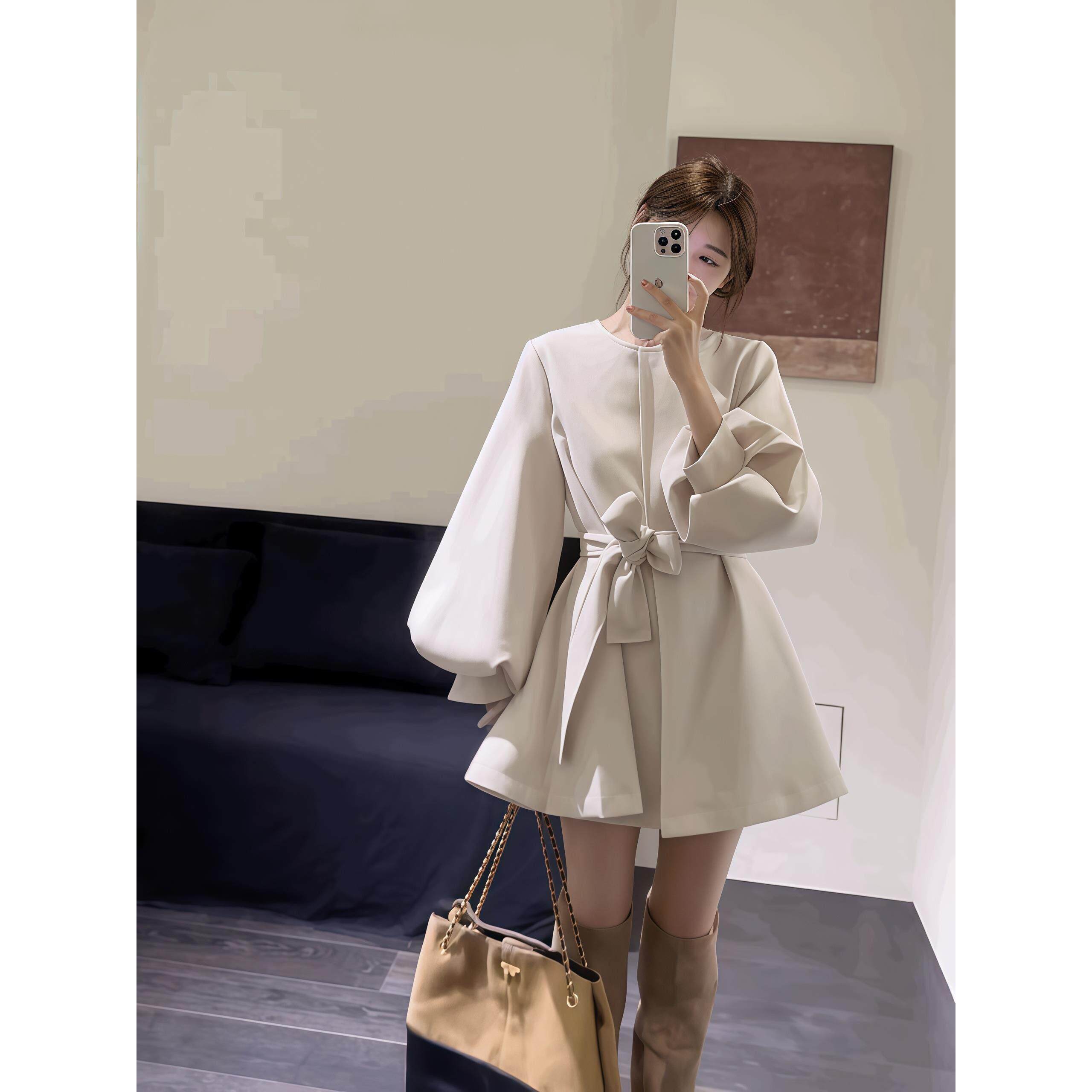 claudie pasey西装裙秋季设计感灯笼袖西装外套女富家千金超好看