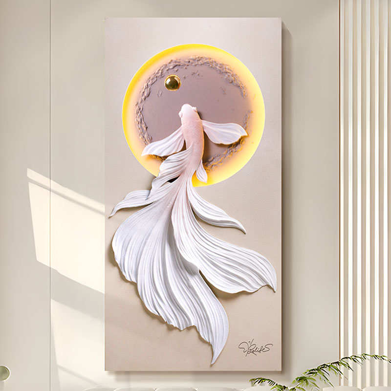 立体浮雕入户玄关装饰画正对门轻奢高级壁画过道走廊现代简约挂画图片