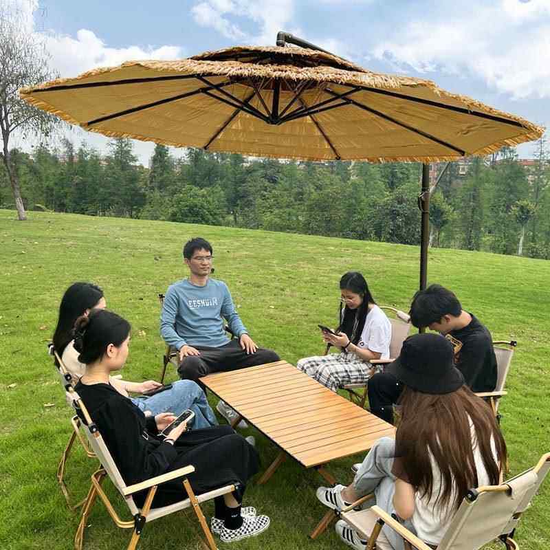 户外营遮阳503仿伞毛草伞网红真茅草太阳伞室外露宿伞庭院民香蕉