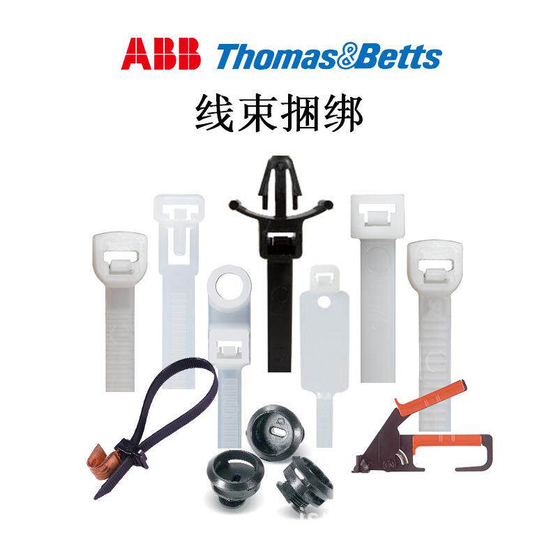 ABB通贝 L-4-18-0-M Catamount黑色尼龙扎带 微型束线带