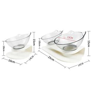 Food Single Bowls With Pet Cat Double Feed Non Stand Slip