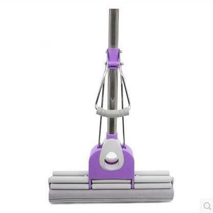 加宽免手洗双滚轮挤水拖把 胶棉PVA海绵吸水拖把33CM 新艺8906