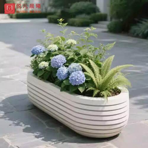 户外创意玻璃钢花箱公园景区美化景观花坛外摆造景花槽种植箱