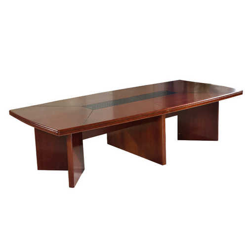 大型贴实木椭圆形人办公室组合桌椅会议皮10人长桌简约油漆-现代6