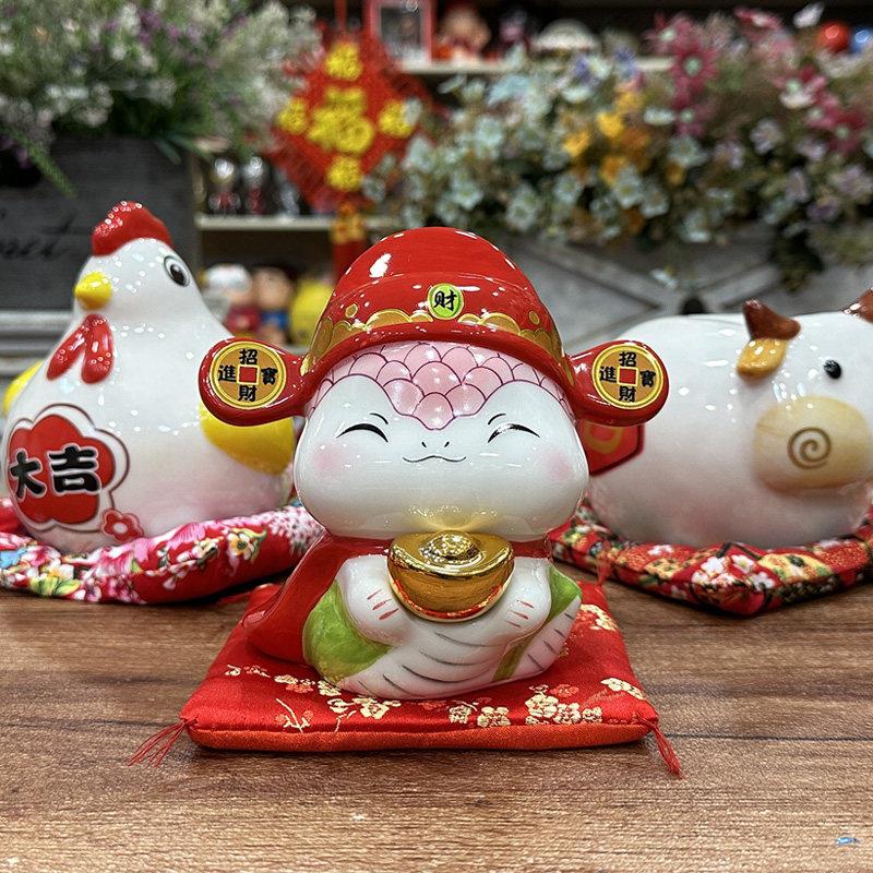 十二生肖鼠牛虎兔龙蛇马羊猴鸡狗猪年存钱罐陶瓷家居客厅装饰摆件