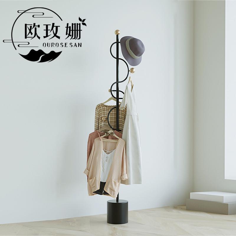 欧玫姗衣帽架家用北欧轻奢简约落地挂衣架卧室家用客厅玄关架子