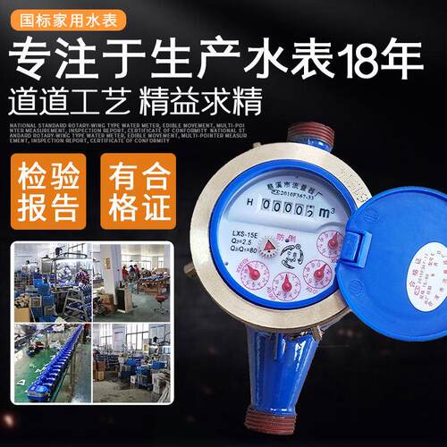水表家用止回阀器宁慈自来水4分立式机械dn50螺纹防空转配件大全