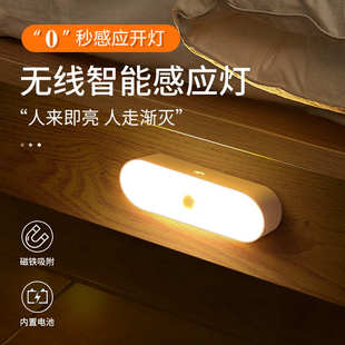 人体感应灯宿舍床头护眼小夜灯楼道楼梯夜间灯衣柜橱柜智能照明灯