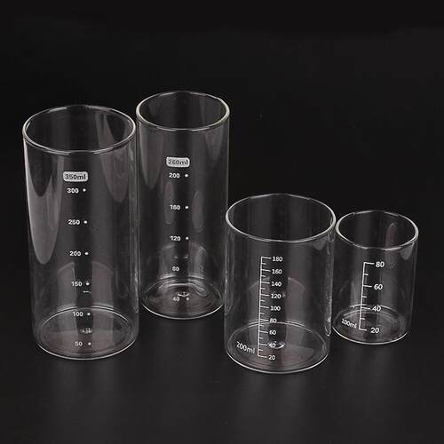 透明玻璃量杯加热实验示范用稀释液体刻度耐热烧杯80 180ml精品