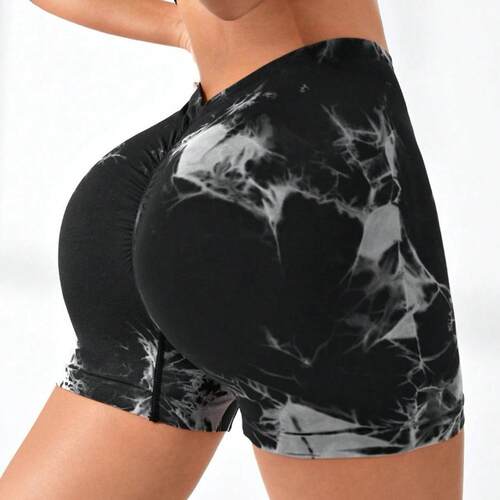 Tight shorts that show off the back waist