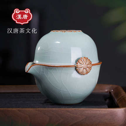 汉唐户外便携旅行功夫茶具套装盖碗快客杯景德镇陶瓷一人杯泡茶碗