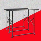 fc晒被子晾衣架户外露台3杆伸缩不锈钢大型落地防风折叠易收纳带