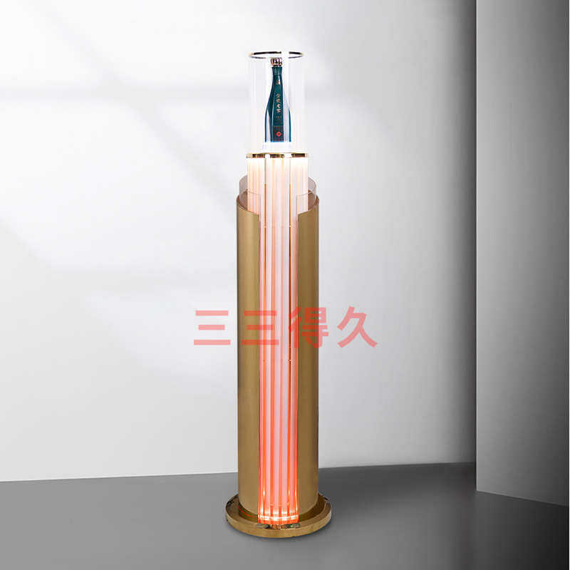 亚克力发光落地架 洋酒鸡尾酒白酒展示架 品鉴会私享会不锈钢酒柜