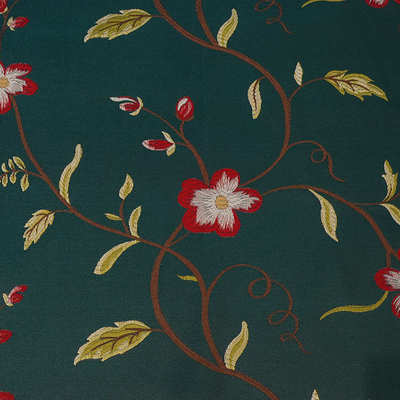 中式树枝花高精密提花面料红木家具织锦缎抱枕沙发坐垫靠垫面料