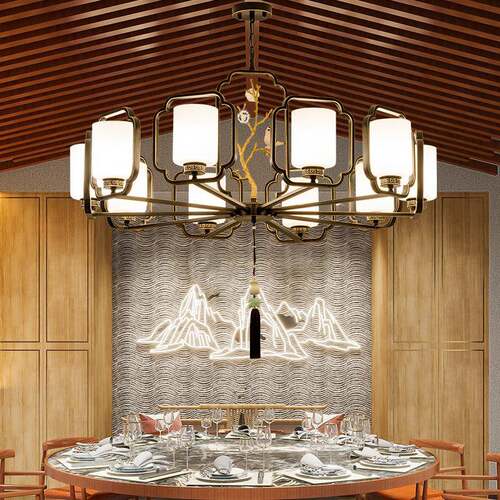古镇工厂酒店餐饮包厢吊灯新中式中国风湘菜馆饭店宴会厅餐厅包间
