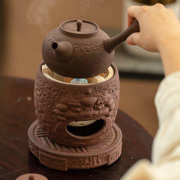 木炭烧炉围炉煮罐罐茶器套装酒精灯明火加热户外烧水陶瓷侧把壶