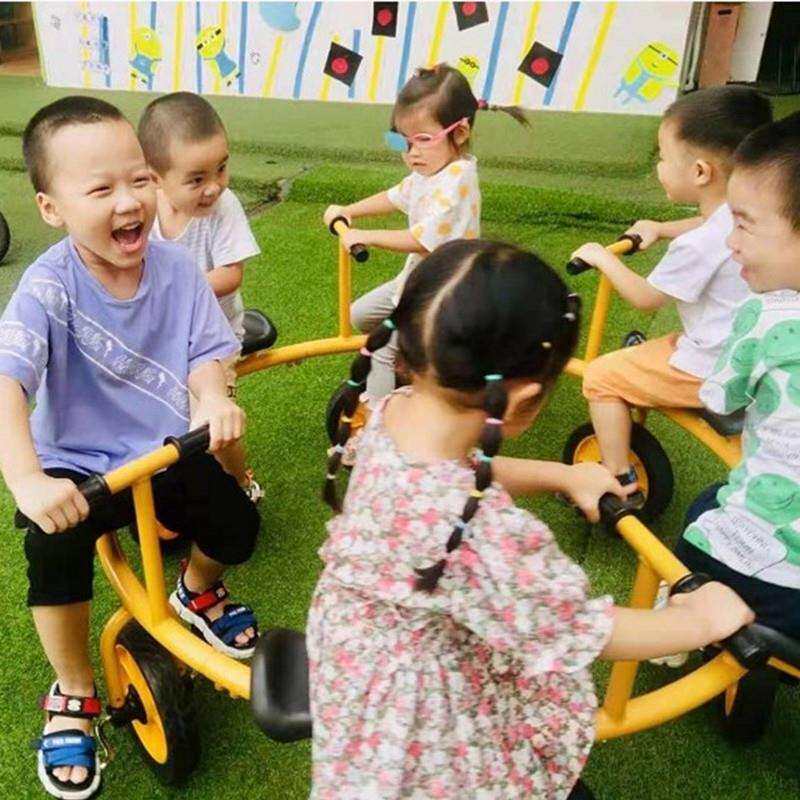 儿童转转车幼儿园多人旋转脚踏车专用童车三四人六八人户外玩具车