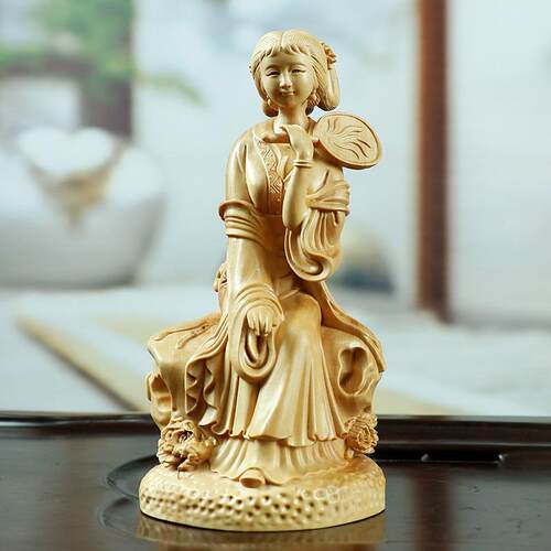 黄杨木雕摆件家居饰品工艺品文玩藏品人物仕女红楼梦美女宝钗