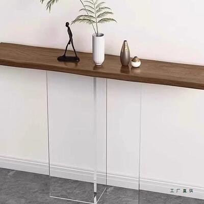 玄关桌子原奢亚克力靠墙窄自然F99M9765轻边木台入户正艺对门柜简