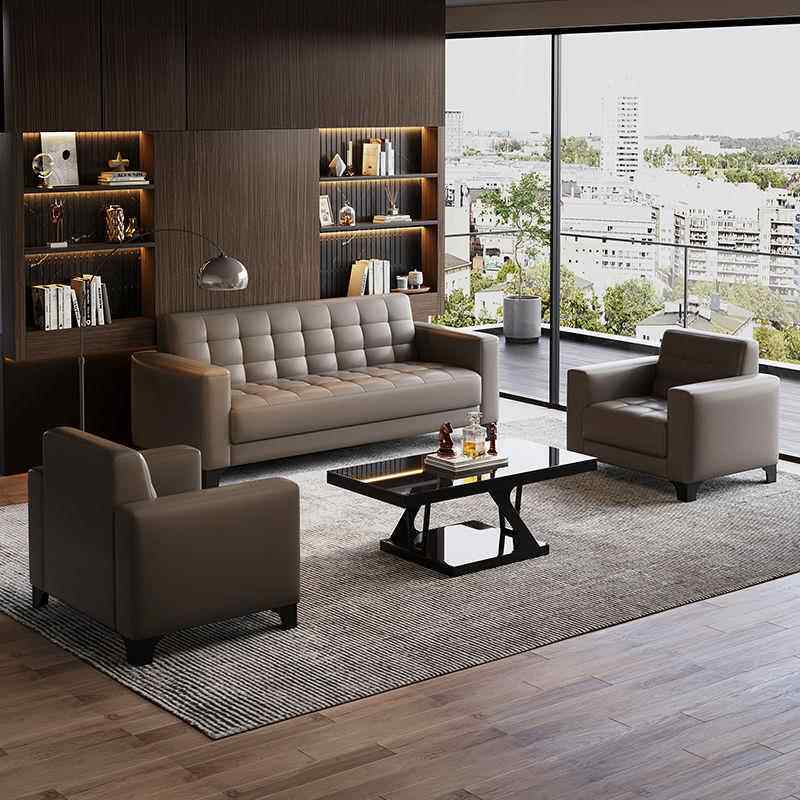 无品牌/办公沙发现代简约新款组三小人位办茶公室会客接待商务型