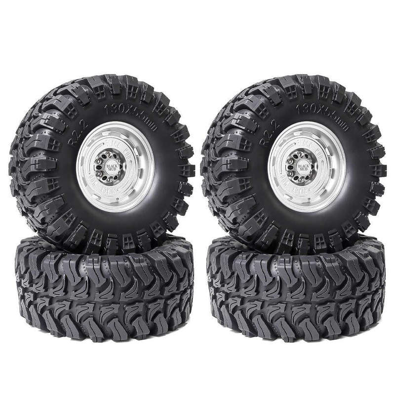 LJF 1/8攀爬车2.2寸黑泥轮毂战靴轮胎130*55mm CROSSRC向西易控