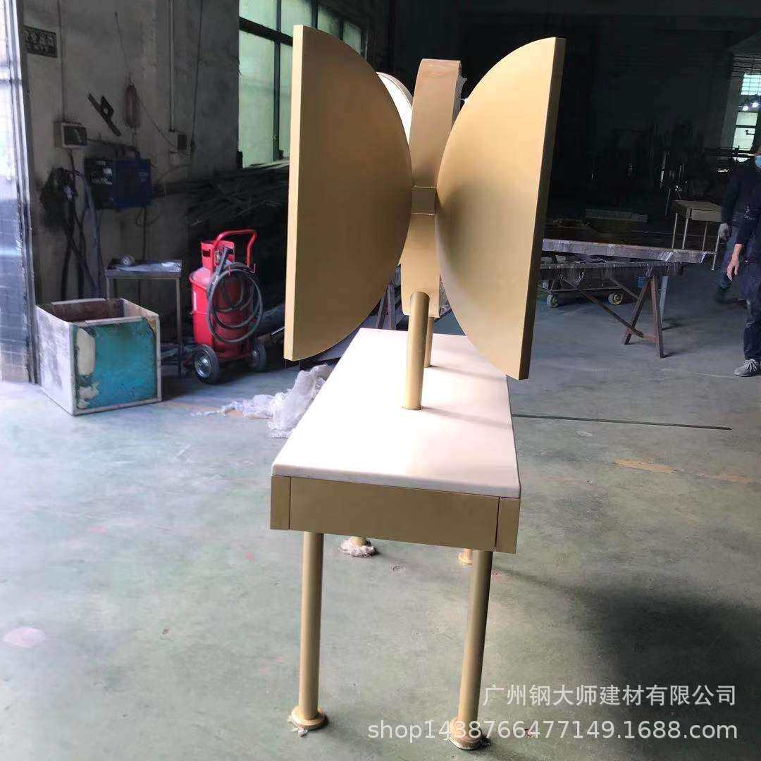 港式轻奢不锈钢电镀梳妆台卧室后现代简约不锈钢化妆台书桌写字台