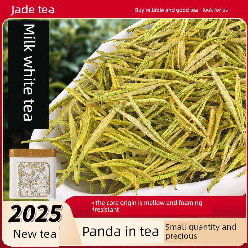 2025新茶安吉奶白茶皇金芽高端特级茶叶稀有熊猫玉蕊绿茶礼盒包装