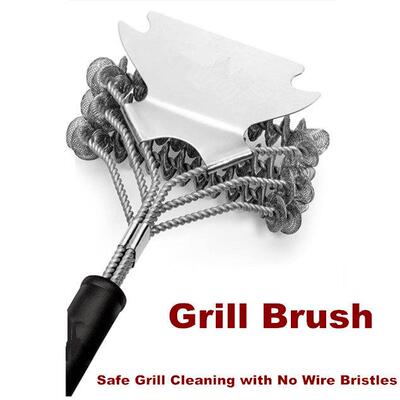 Grill Brush Bristle Free Coils and Scraper Cleaning