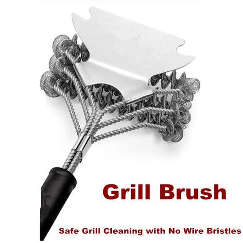 Grill Brush Bristle Free Coils and Scraper Cleaning