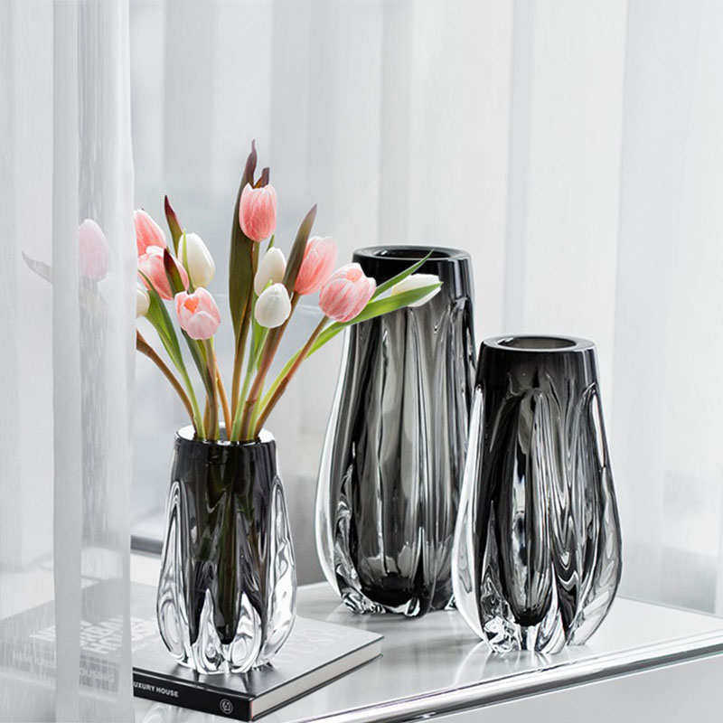 北欧现代简约玻璃花瓶摆件餐桌电视柜客厅玄关轻奢琉璃插花花器,家居饰品,装饰摆件,淘宝优惠券,粉丝福利购,淘宝优惠卷