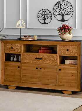 美式饰复古2309H306实木餐边柜厅民宿客置户物架家用靠墙装装饰柜