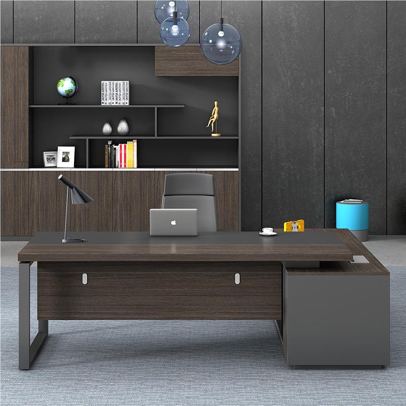 大气老板桌总裁1.米现PV-59代简约组办公家具桌椅合老8板大班桌定