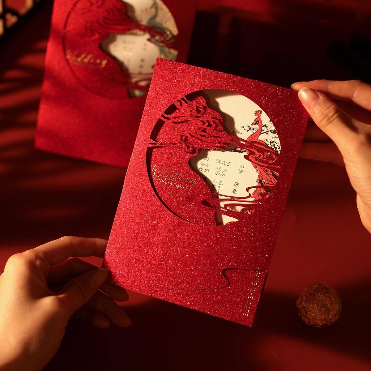 新婚请柬喜帖中国风喜帖新款2025高端请柬简约定制高级请帖邀请函