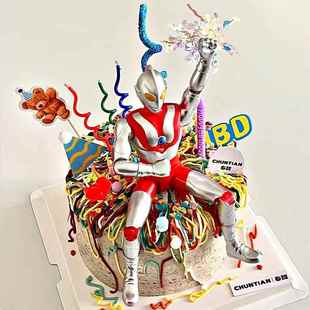 创意超人蛋糕装饰搞怪战士凹凸曼曲线蜡烛恶搞男神生日装扮摆件