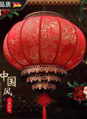 德国红灯笼过节新年春节喜庆挂门口吊灯阳台户外挂饰防水可旋转灯