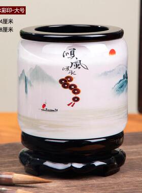 正品摆转毛笔笔筒容量覆古办旋公室桌大面领导高档装饰饰实用礼物