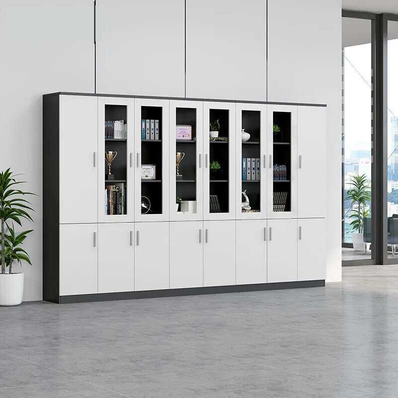 简约现代木质文件柜资料柜办公柜开门储物柜推拉落地柜高柜柜子