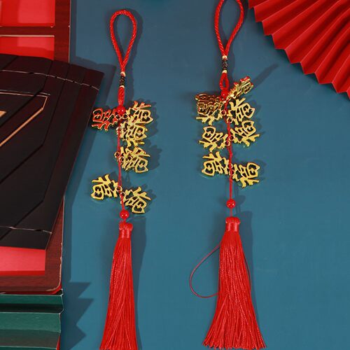 中国结年宵花竹编灯笼流苏中国结