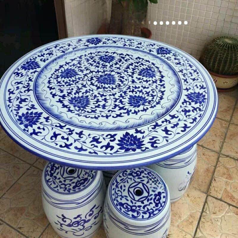 景德镇陶瓷桌凳套装阳台小茶几户外庭院花园露台户外休闲圆桌椅子