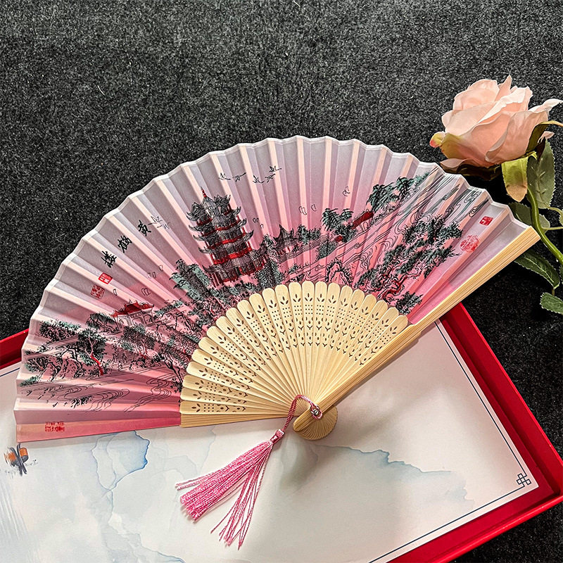 宫扇古风扇子团扇女童加长毛扇折扇绸扇古典广场舞舞蹈扇夏天演出图片