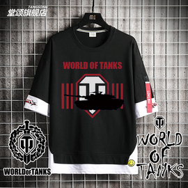 坦克世界游戏飘带T恤world of tanks军事迷游戏纯棉短袖男半袖潮