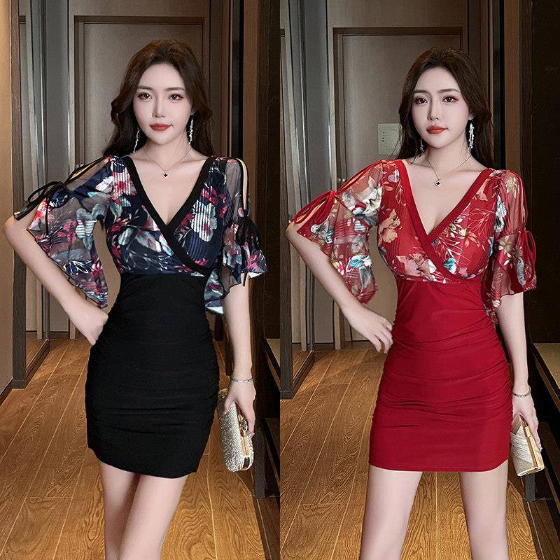 性感低胸大码桑拿连衣裙洗浴按摩技师工作服足疗短裙夜场上班衣服