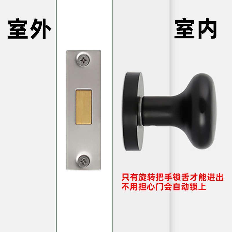 隐形门锁单面锁把手拉手电视背景墙暗门锁家用黑色金灰色通用型锁